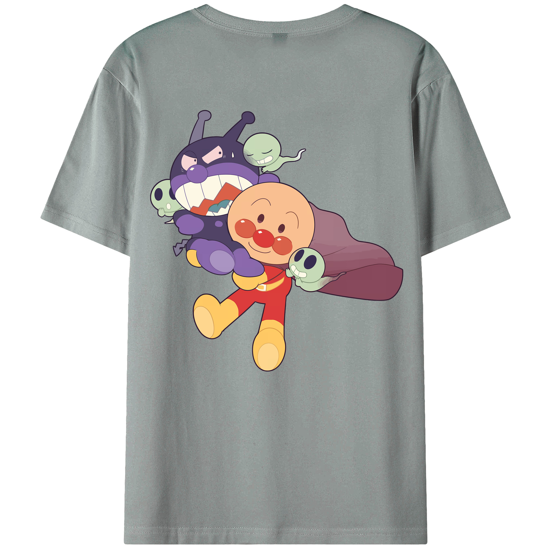 （画像用） アンパンマン Anpanman 綿100％ メンズ半袖Tシャツ（バックプリント） 通気性
